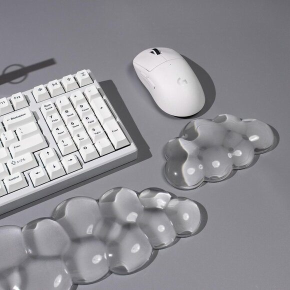 Clear Gel Wrist Rest for Mouse, White Silicone Cloud Mouse Wrist Rest, Cool Soft - Picture 5 of 6